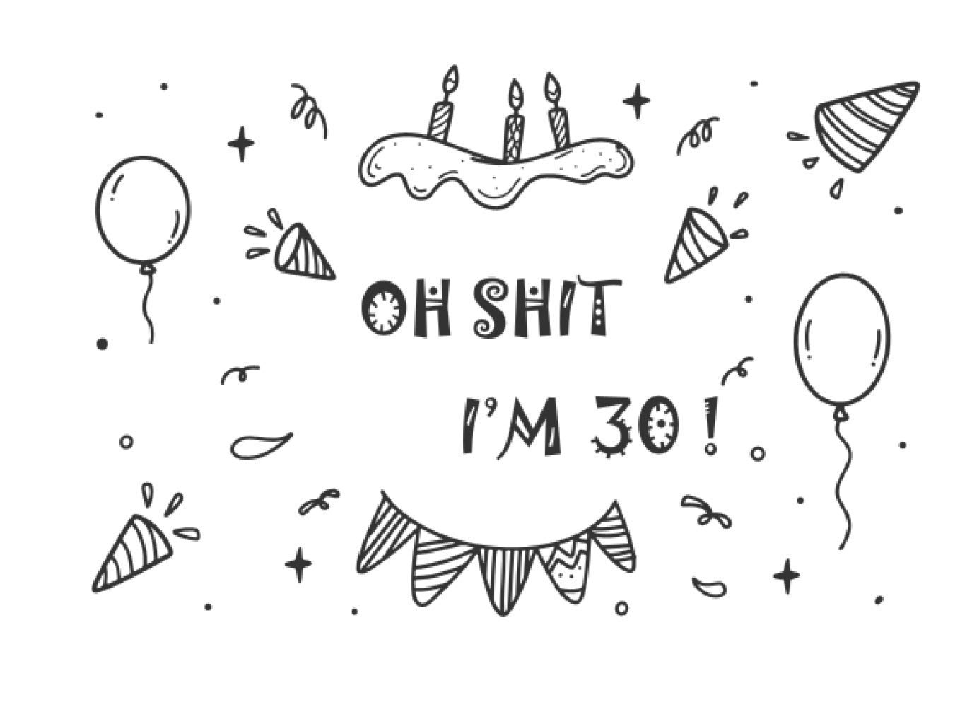 Oh Shit. I'm 30 Guest Book: Guest Book for 30th Birthday Party. Fun gift for someone’s birthday, original present for a friend or a family