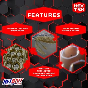 NetBait BaitFuel HexTek The Rascal Craw 3.5 (8 Pk)