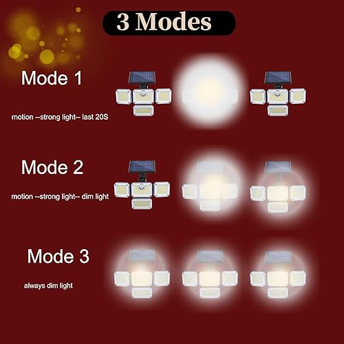 Miniatura 5 de Luces solares con sensor de movimiento para exteriores, regalos de elefante blanco para adultos, mamá, hombres y adolescentes, 333 luces LED de