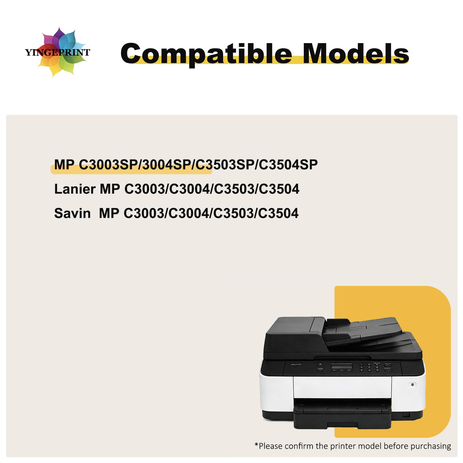 Cartuccia toner compatibile per Ricoh Aficio MP C3003 C3003SP C3503 C3503SP C3004 C3004SP C3504 C3504SP, codice 841817 841818 841819 841820 Kit Referenze cambio (1PK) - Magenta)