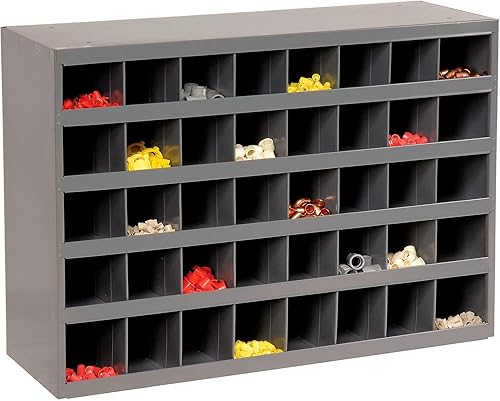 Miniatura 3 de Durham 359-95 cajón con 40 aperturas de acero gris con diseño de plataforma inclinada con 33-3/4 pulgadas de Ancho x 23-7/8 pulgadas de altura x 12