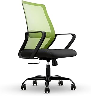 CELLBELL Desire Pro Mid Back Mesh Office Chair Adjustable Study Chair/Computer Chair with Revolving Seat, Stylisk Backrest, Lumbar Support, Metal Base for Work from Home (Pistachio Green)