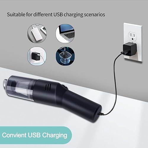 Miniatura 6 de Mini aspiradora, aspiradora portátil inalámbrica ultra ligera de 10.93 oz, atrapador de insectos para arañas apestosas de insectos, pequeña