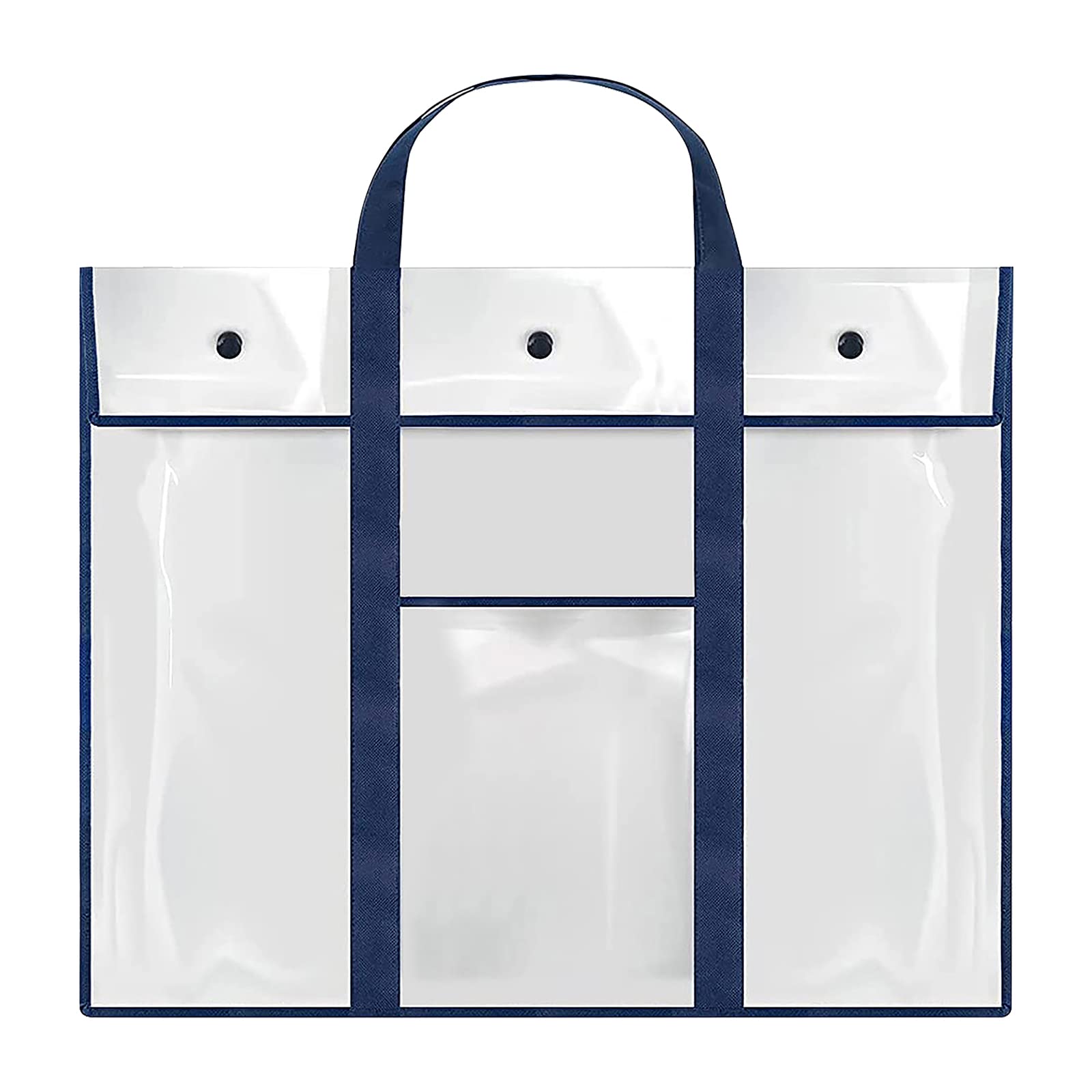 3-Pack Large Poster Storage Bags 31.5x25.2 Inches - PVC Art Portfolio With Zipper & Handles