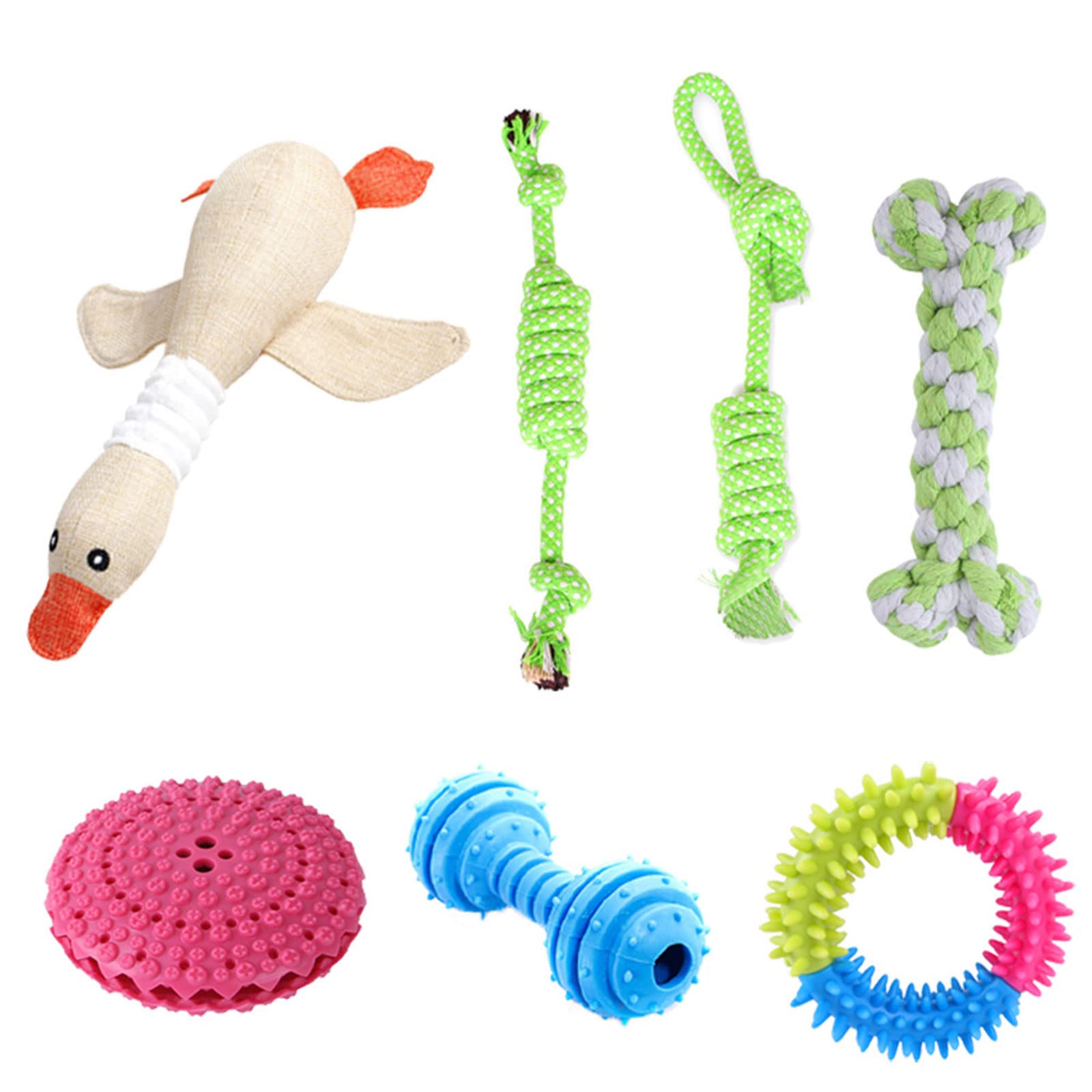 oringnat 10pcs Dog Chew Toy Cloth Rubber Toy for Aggressive Chewers Rubber Teether Toy for Training Interactive Toy