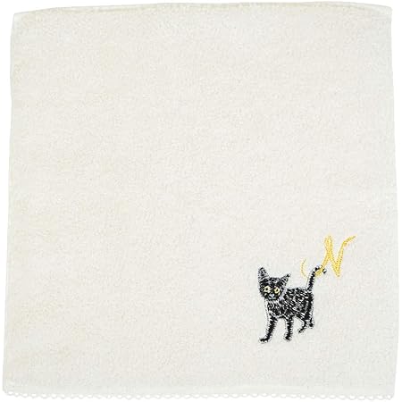Amazon Co Jp 今治タオル イニシャル ハンカチ 猫 刺繍 ハンカチタオル 25 25cm 綿100 イニシャル N 服 ファッション小物