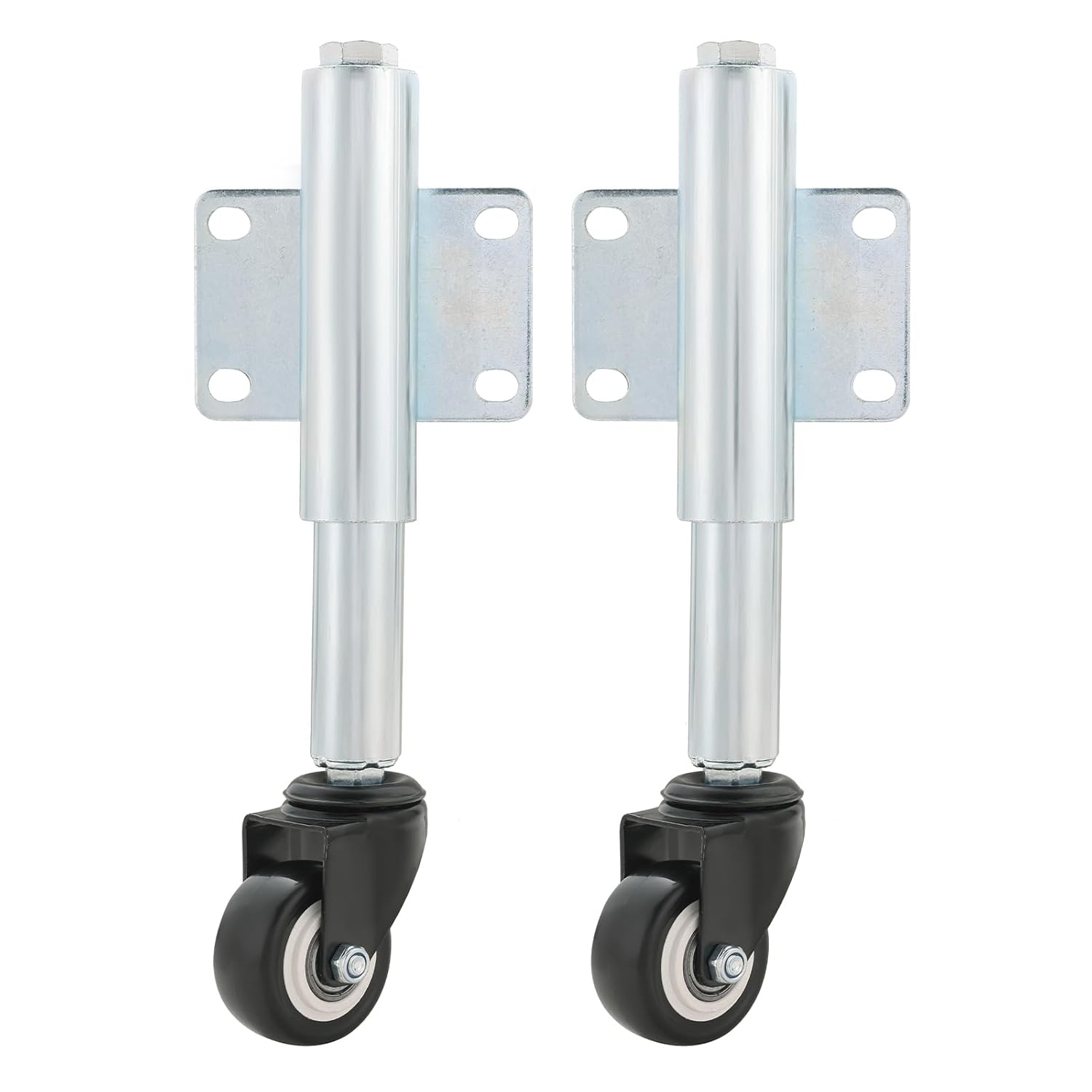 weyleity 2" Spring Loaded Gate Caster Wheels 2 Pack Retractable