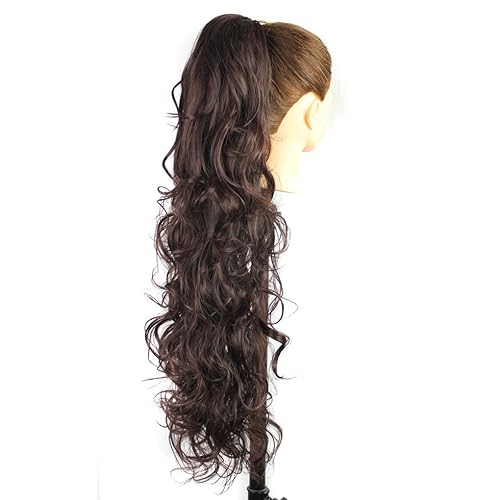 Miniatura 4 de Kuki 31 "cola de caballo extensión de pelo mandíbula largo rizado clip sintético extensión de pelo pieza natural, 1B#33