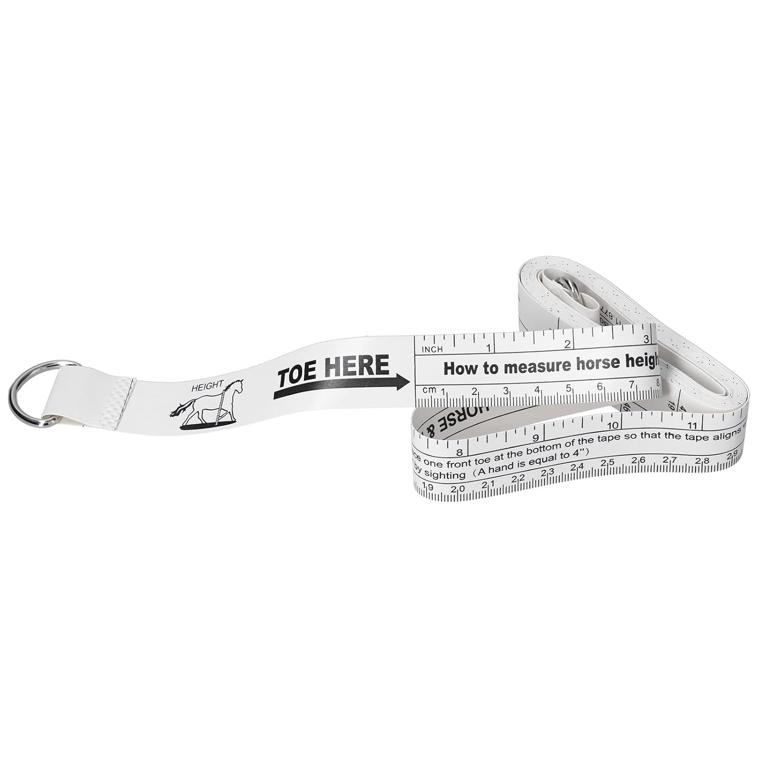 Horse Tape, 2.42m Measure Horse and Pony Height/Weight Tape Foldable Double Sided Chart Horse Weight Tape Horse Measuring Stick for Farm Animal Husbandry