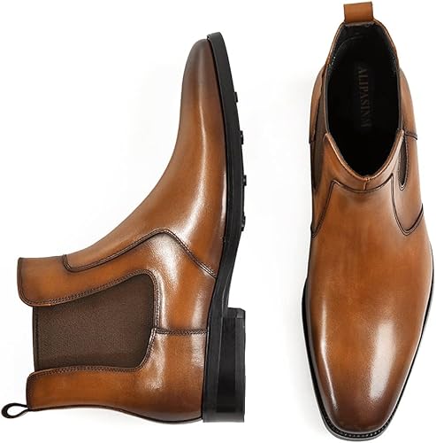Miniatura 5 de Botas de vestir para hombre, botas Chelsea de cuero para hombre