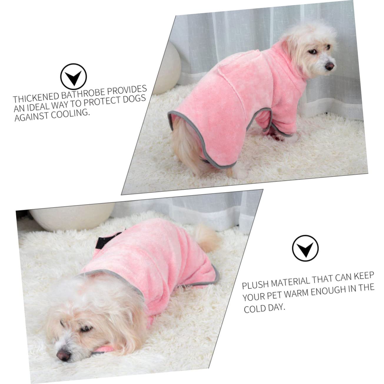 INOOMP 3stücke Pet Drying Robe Für Hunde Saugfähiger Bademantel Schnell Trocknend Warmhaltend Und Bequem Für Kleine Und Mittelgroße Haustiere