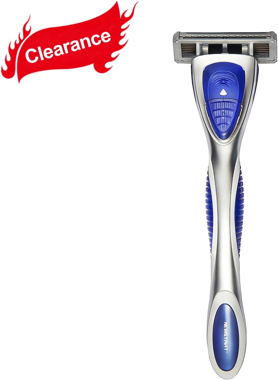Manual Razor 6+1 Blade Shaving Razor Set NEWSTART Facial Shaver for Men and Women with Replaceable Blades Non-Slip Handle Ideal Gift for Dad Boyfriend Blue