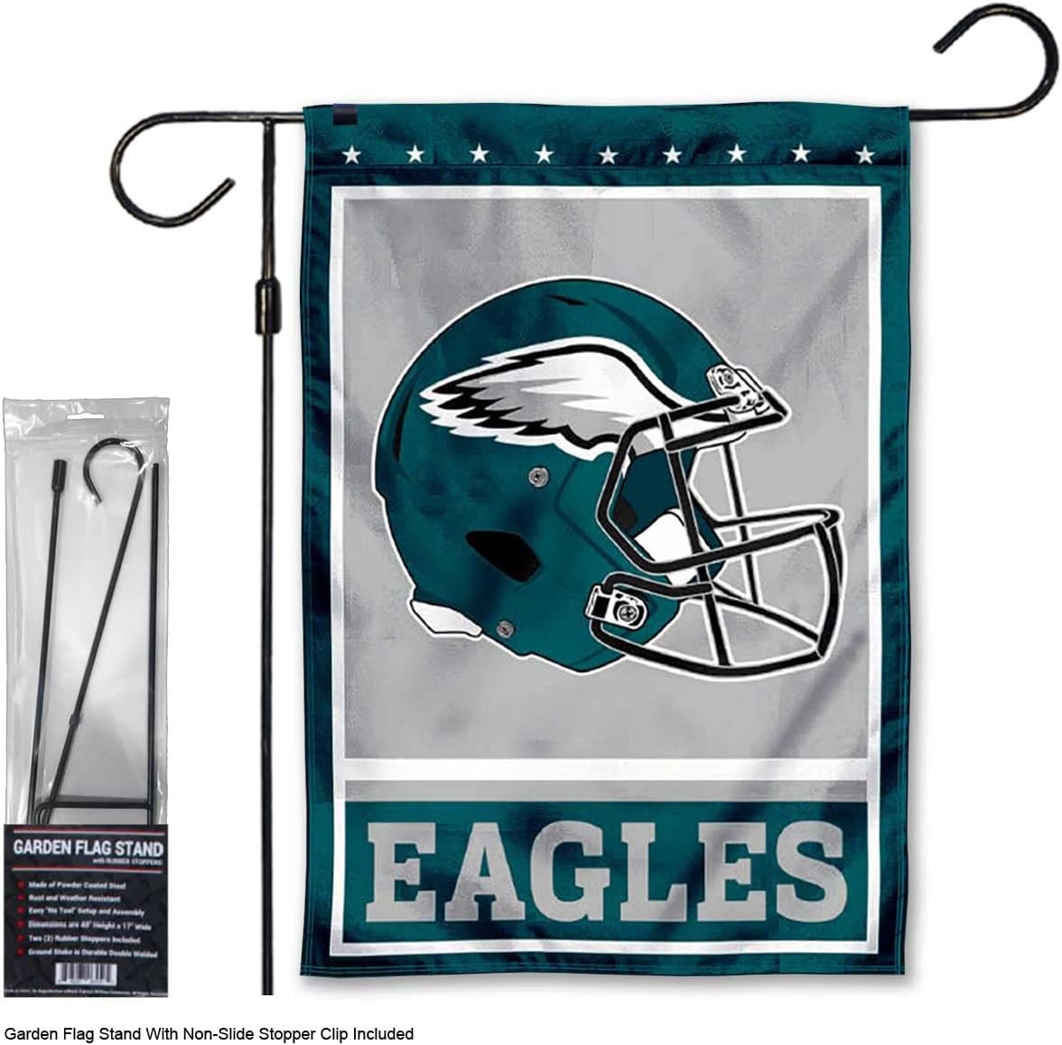 Eagles Helmet Garden Flag and Stand Pole Holder Mount - Image 2
