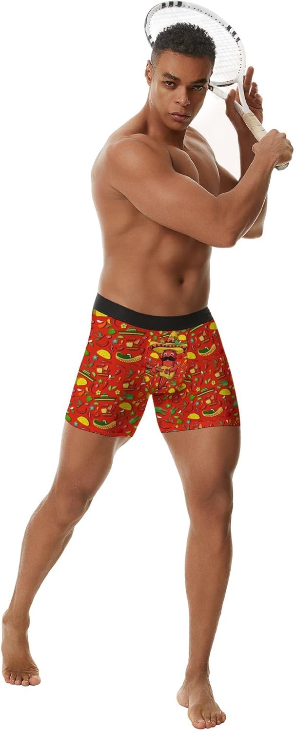 Men's Boxer Briefs Funny Print Boxers for Men Soft Breathable Underwear Fun Gift for Husband Boyfriend - Image 2