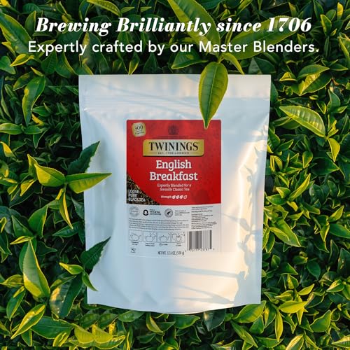 Image of Twinings English Breakfast Loose Leaf Tea, 17.6 Ounces (500g) Resealable Pouch for Freshness (Pack of 1), Smooth, Flavourful, Robust Black Tea Leaves, Caffeinated, Enjoy Hot or Iced