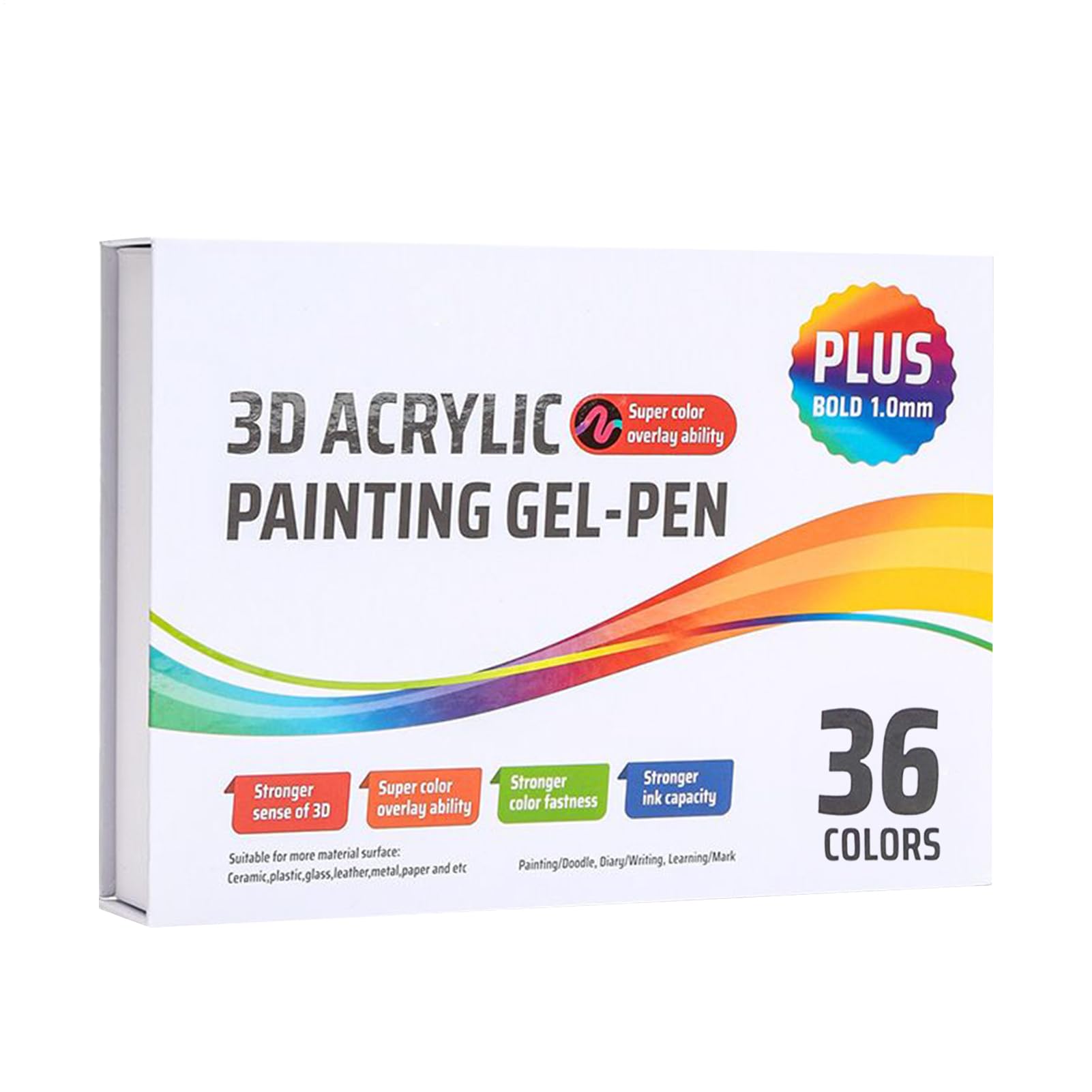 Penne a Gel Acriliche Colorate Pennarelli Retrattili per Disegno su Carta