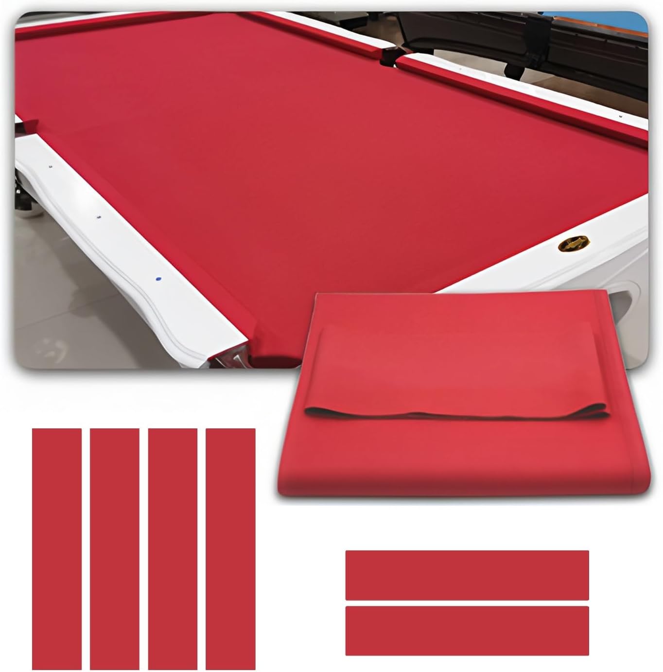 Fast Speed Billiard Table Cloth Pool Tables Felt with 6 Edge Cloths Pre-Cut Pro Felt for Hotels Game Venues Home Use