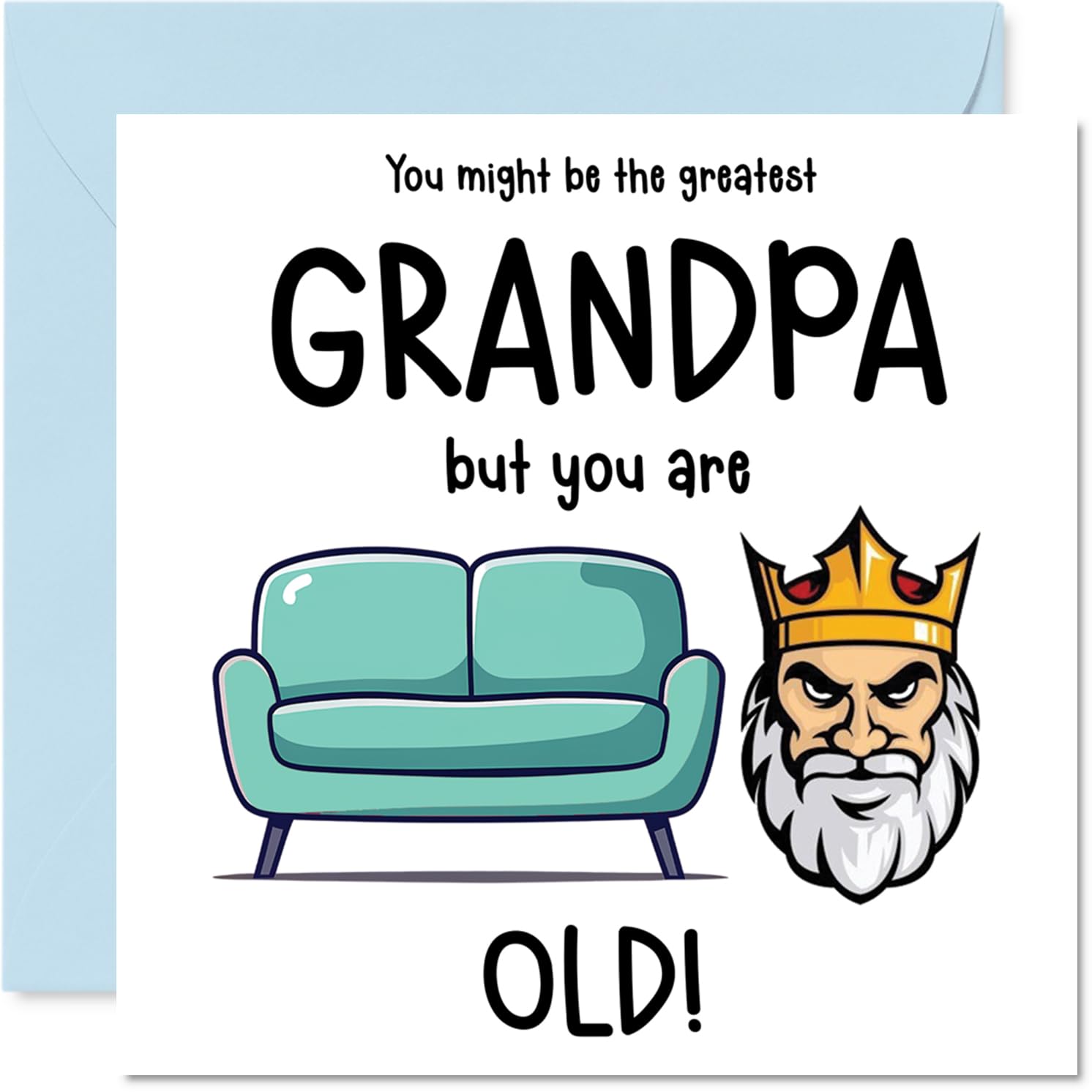 Rude Grandpa Birthday Card - Sofa King Old - Funny Happy Birthday Card for Grandpa from Grandson Granddaughter, 145mm Joke Humour Bday Greeting Cards