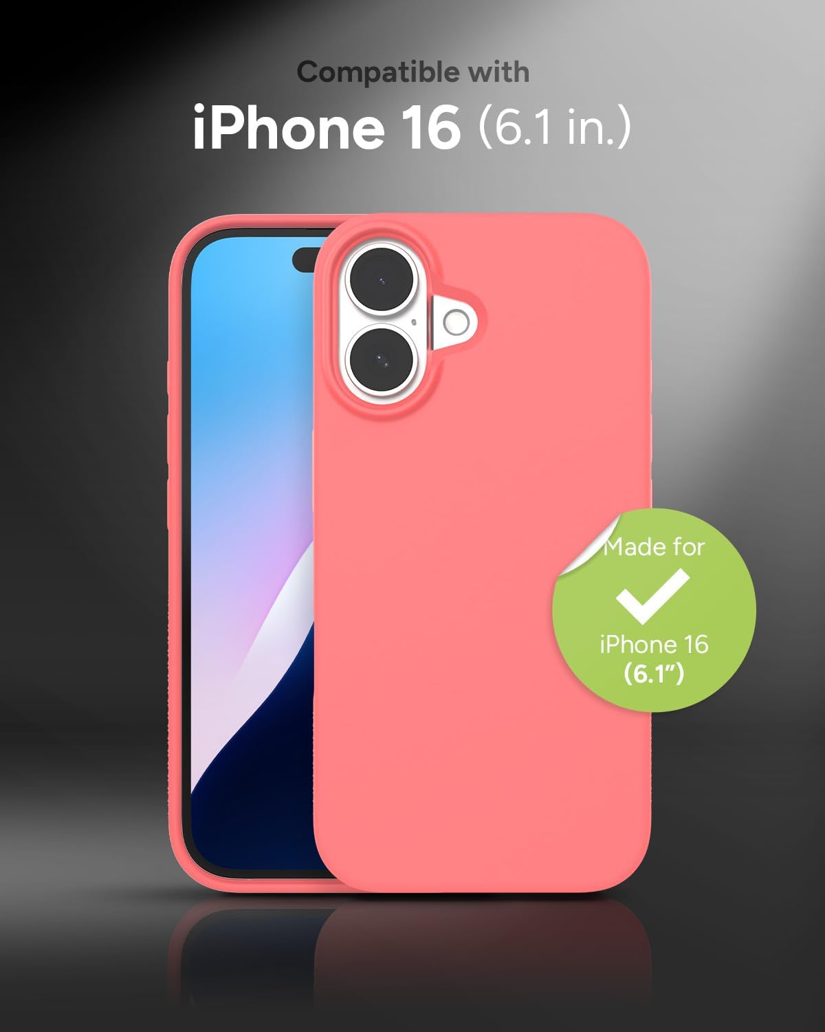 ZAGG Manhattan Snap Case for iPhone 16 - MagSafe Compatible, 13ft Drop Protection, Strengthened with Graphene, Soft Silicone, Slim & Lightweight Design, 96% Recycled Content, Begonia Pink