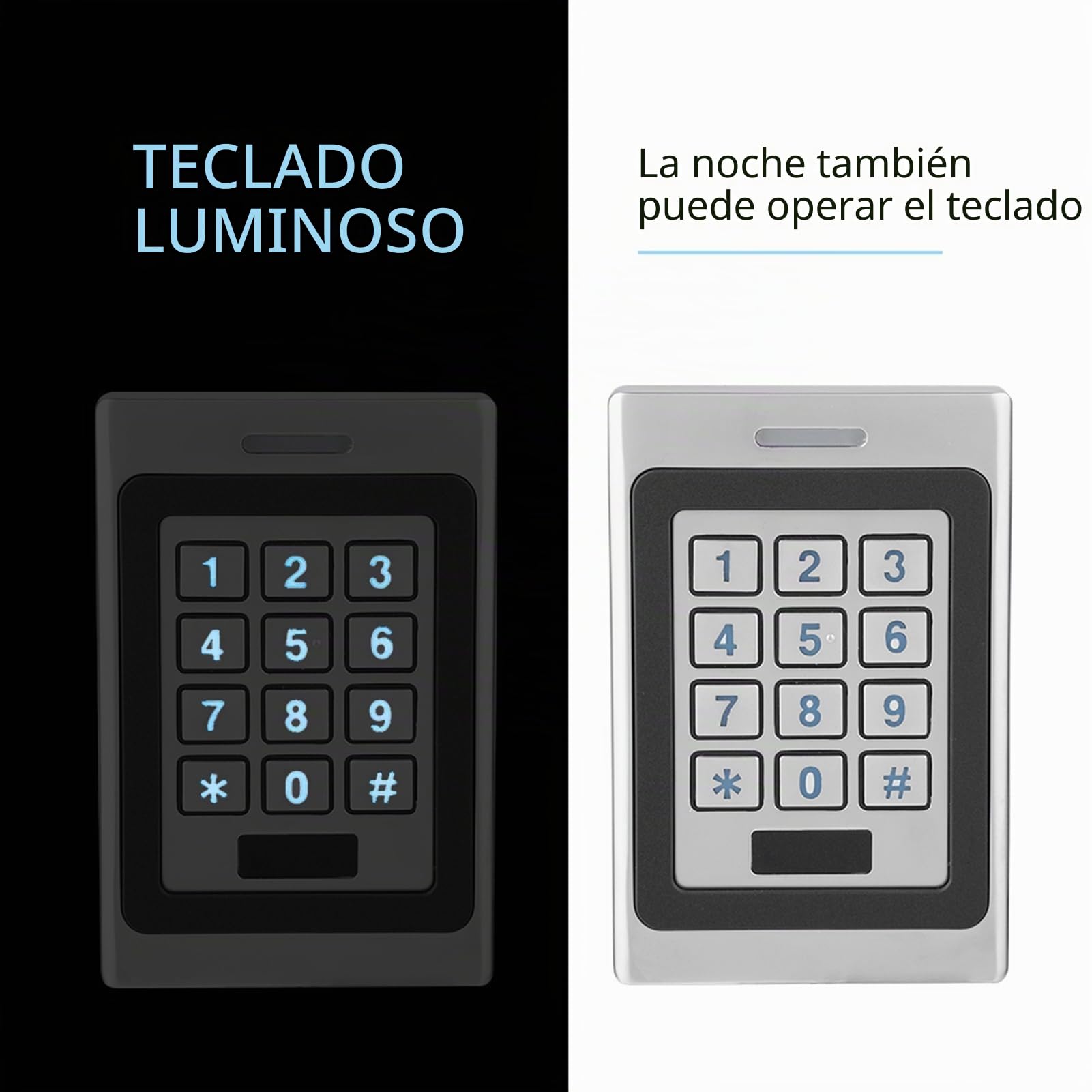 ASHATA de Control Acceso Multifuncional(Tarjetas,Código,Tarjeta+Código) con Teclado Luminoso,Password Lock Puerta Entrada Proximidad Leer Tarjetas de ID,Almacenar 2000 Usuarios
