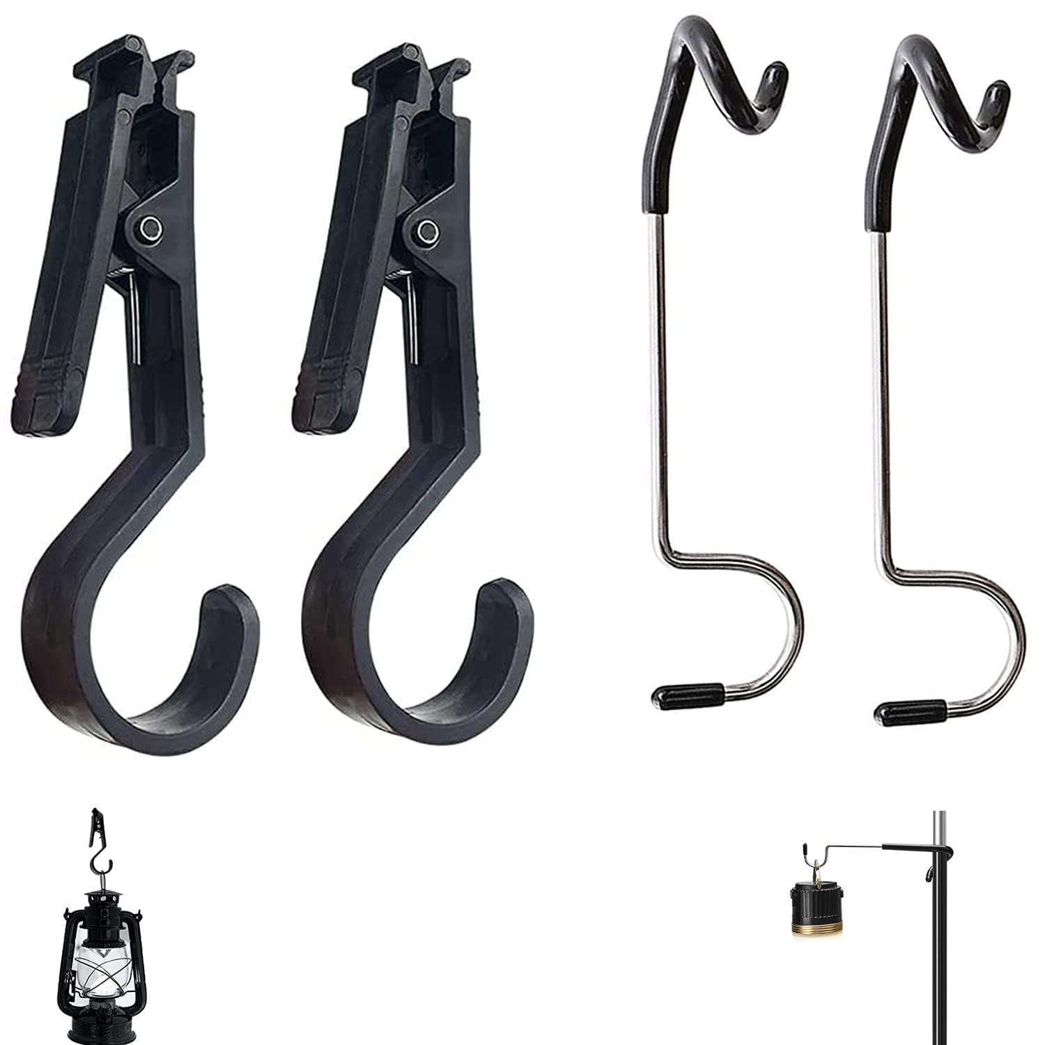 Azonee 4 Pcs Tent Canopy Clip Light Hooks Clothespin Multifunctional Tent Canopy Clip Outdoor Camping Equipment Accessories
