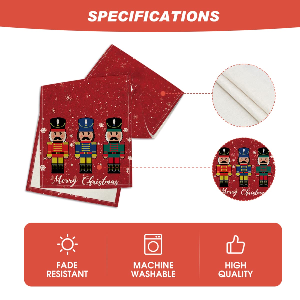 Artoid Mode Nussknacker Tischläufer – Weihnachtsdeko 40x180 Cm – Winter Tischdeko Für Küche & Esszimmer – 100% Polyester