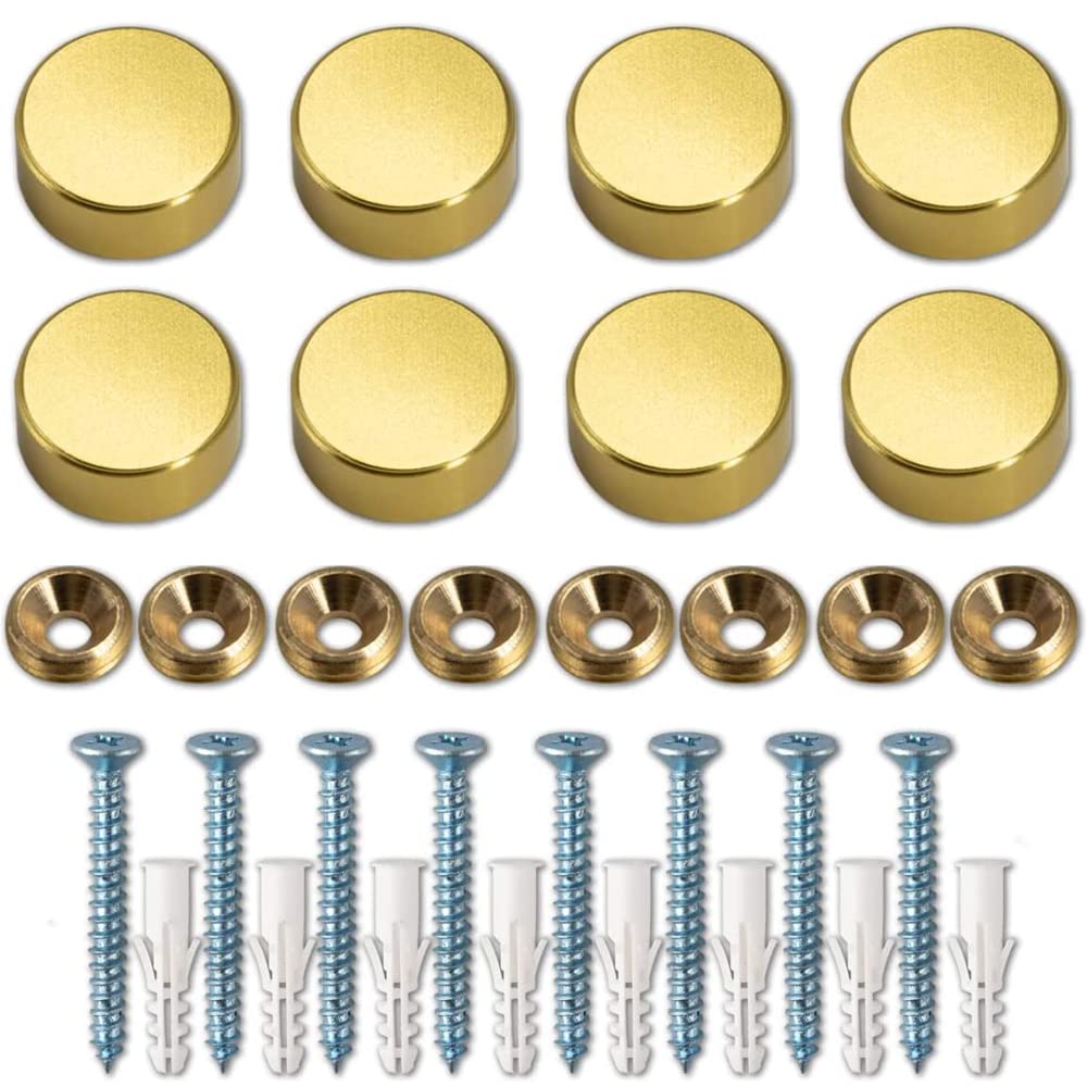 Decorative Screw Caps,Solid Aluminum Alloy Cap Mirror Screws Decorative Screw with Caps, 0.6