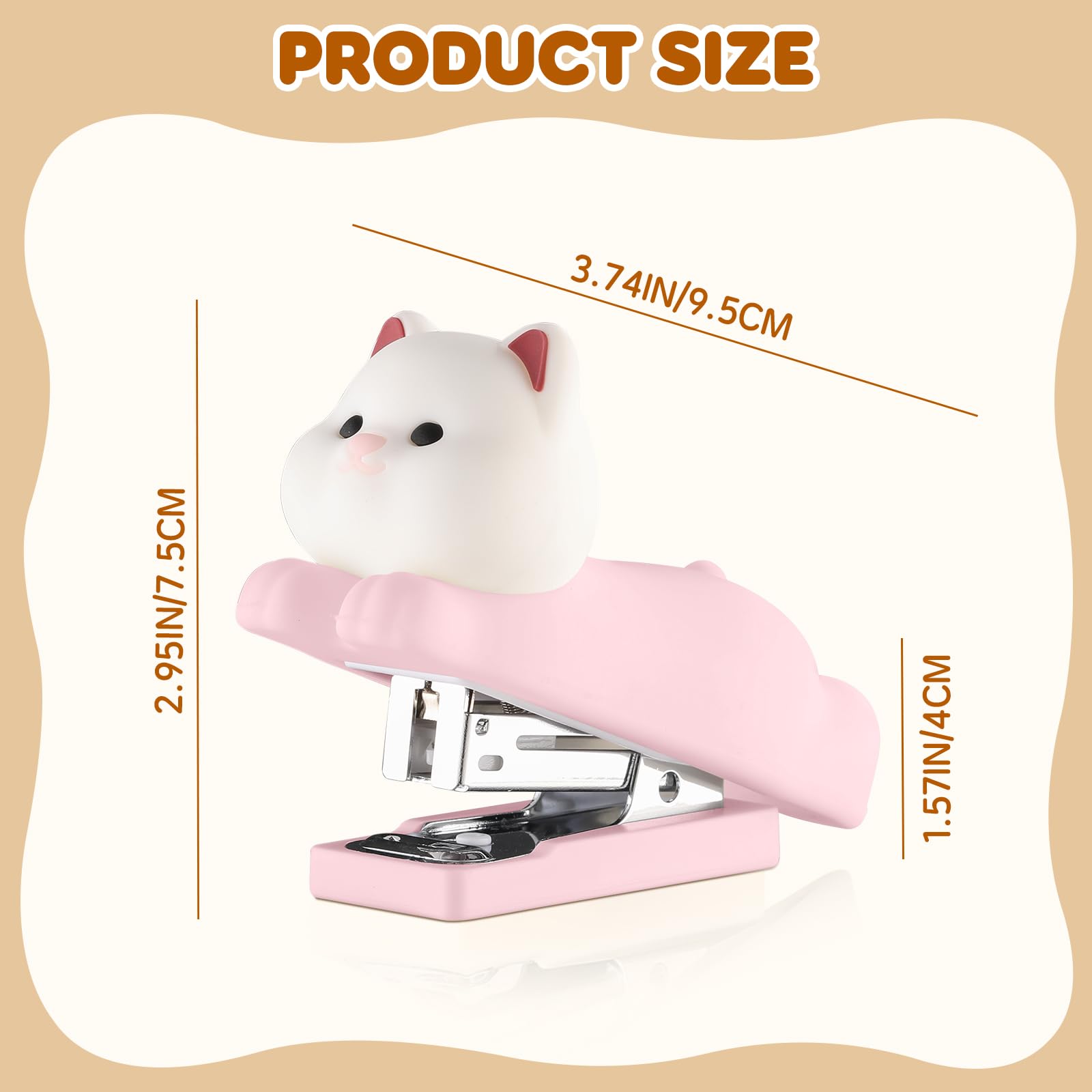 Honagu Mini Cute Animal Stapler with Staples, Cartoon Stereoscopic Silicone (PVC) Stapler, Labor-Saving Office Supplies for Teachers, Students,Girls,Gift Stocking Stuffers for Kids( Puppy): Pink