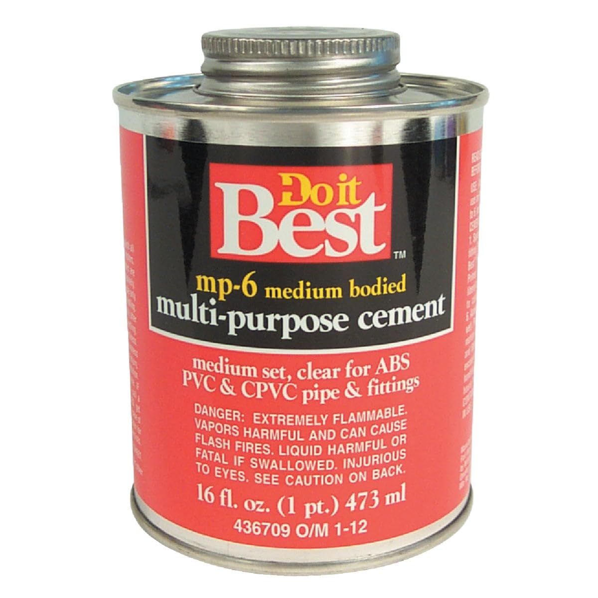 Do it Best 16 Oz. Medium Bodied Clear Multi Purpose Solvent Cement - 1 Each