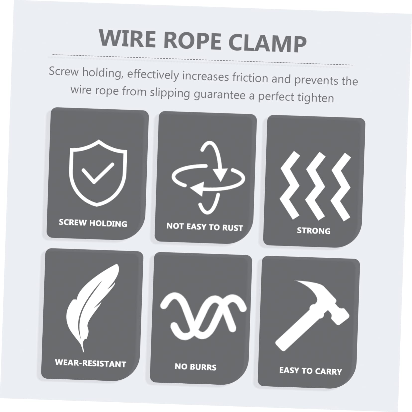 CIYODO Wire Rope Duplex Clamps Cable Clips 8pcs Stainless Steel Cable Clip for 2-4mm Wire Wire Clamp for Wire Rope Cable Clamp