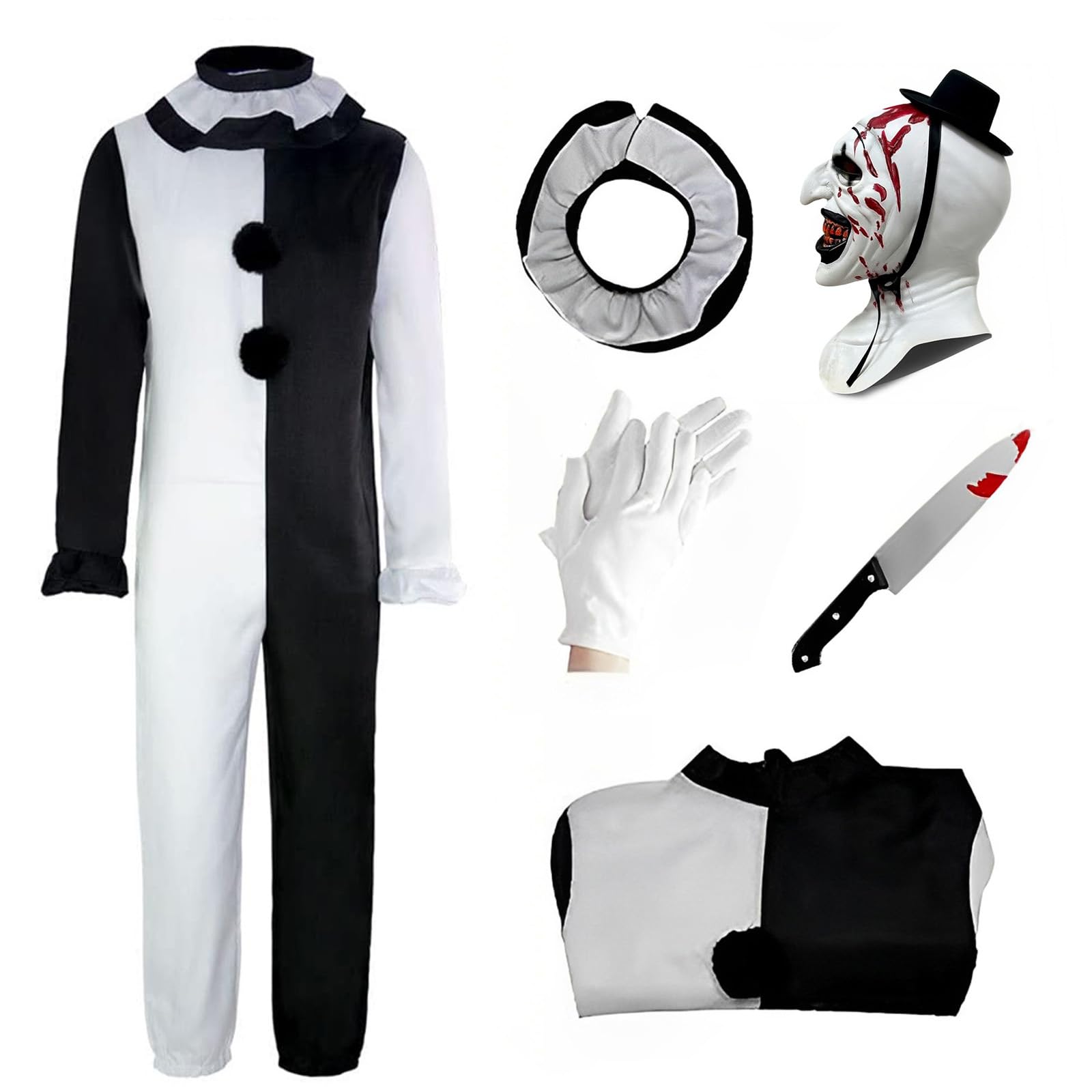 Kids Art The Clown Terrifying Costume Horror Mask Killer Scary Halloween Masquerade Party Cosplay Outfits