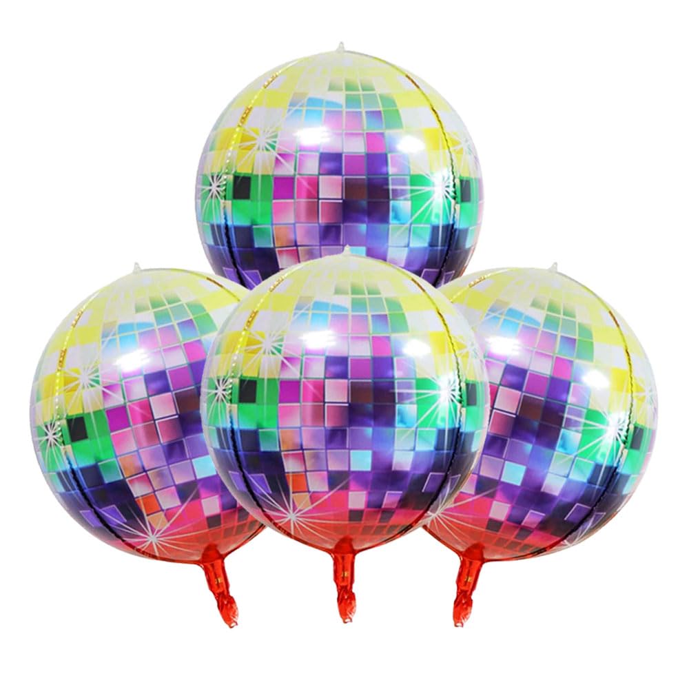 Wangcl 4 Pieces 22 Inch Disco Foil Balloons For Disco Fever Party Decoration 1970S Disco Party Decoration（Color）