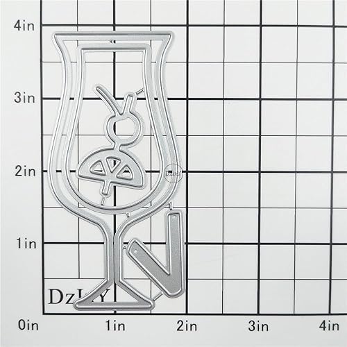 Miniatura 3 de DzIxY Troqueles de corte de metal para copa de vino tinto para kit de fabricación de tarjetas, troqueles de papel en relieve, plantillas de máquina
