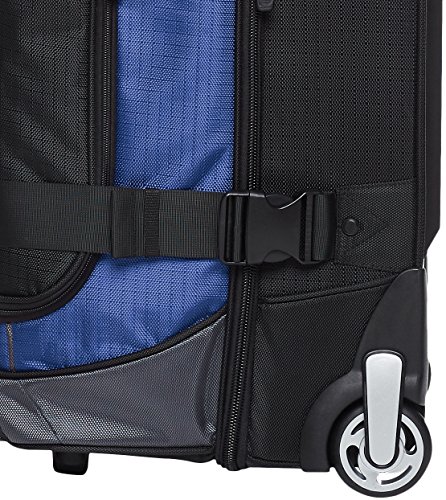 Amazon Basics Ripstop Rolling Travel Luggage Duffle Bag With Wheels - 28 Inch, Blue