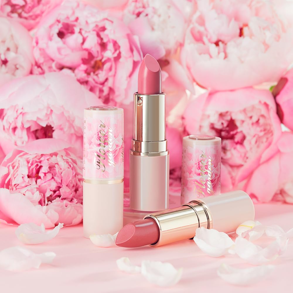 Eveline Cosmetics Nawilżająca pomadka nr 01 - seria Flower Garden | wegańska, pielęgnująca z kwasem hialuronowym i ekstraktem z piwonii