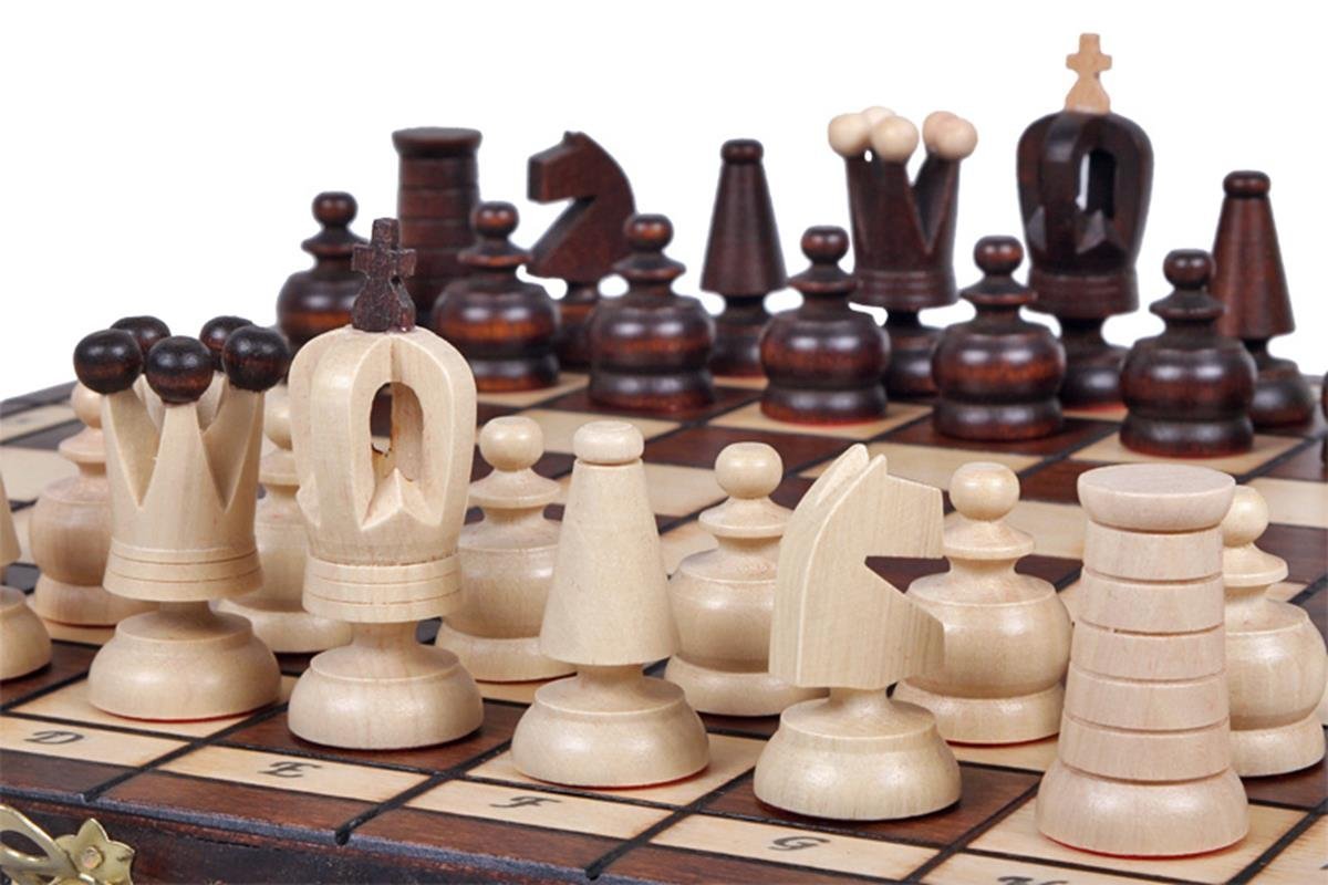 Sunrise Chess & Games - Jeu d'échecs de Voyage 'Royal Maxi' 31x31cm, avec pièces Artisanales