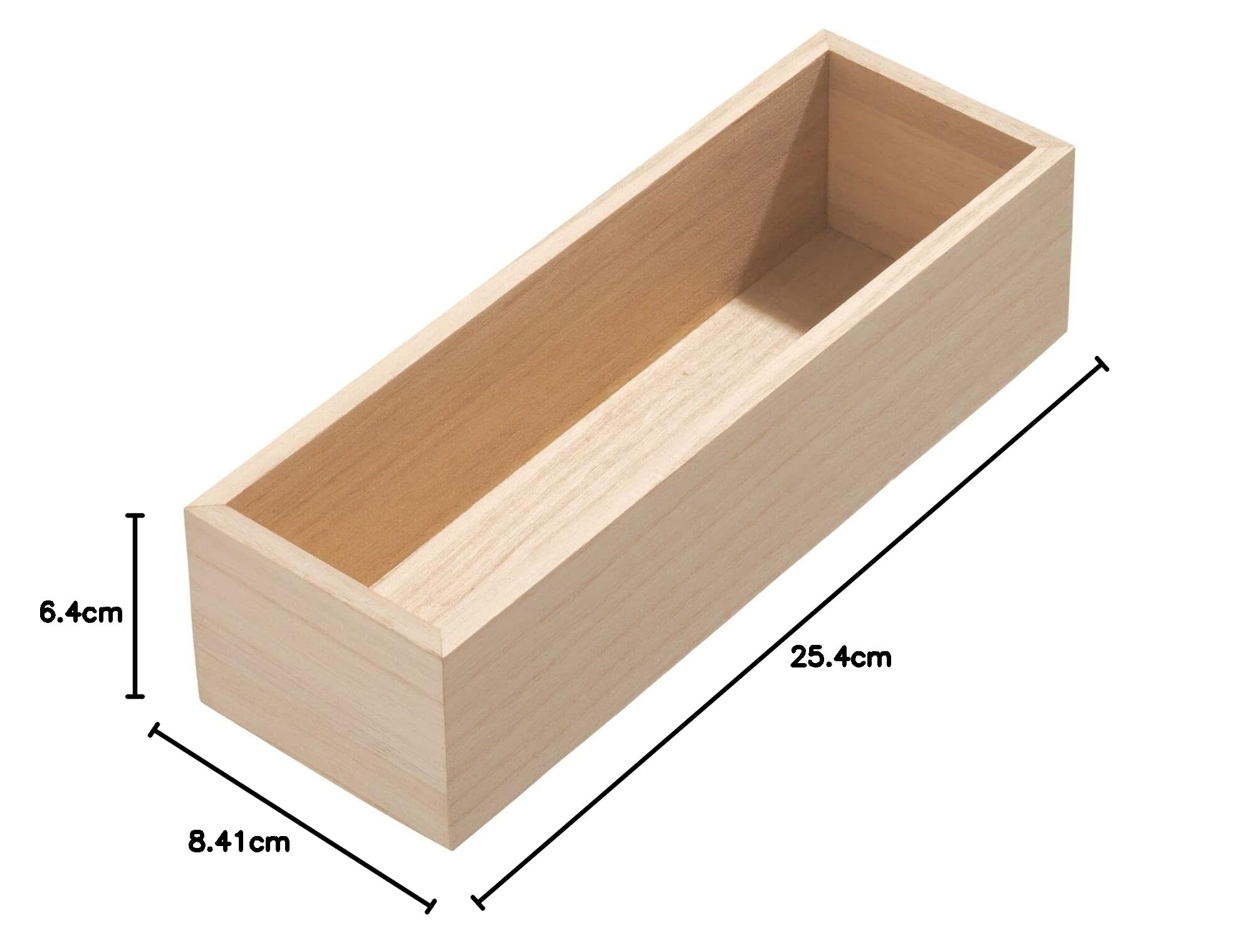 iDesign EcoWood Organizer do szuflad, drewniana wkładka do szuflady kuchennej, organizer do szuflad kuchennych na sztućce i przybory, beżowy, 25,4 x 8,5 x 6,9 cm