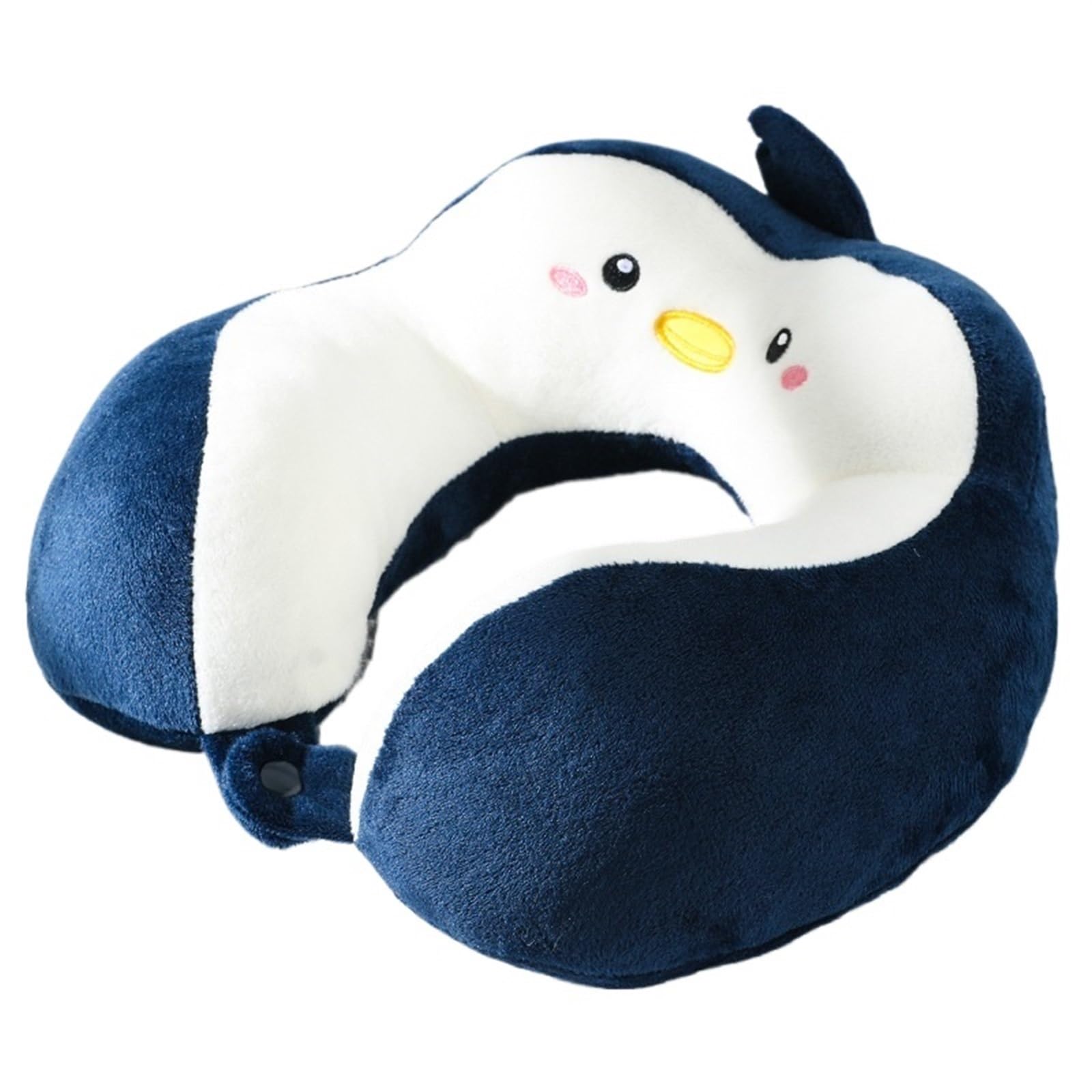 YShiuoL Neck Pillow Neck Pillow Cartoon U-shaped Pp Cotton Crystal Velvet Embroidery Car Office Nap(Penguin)