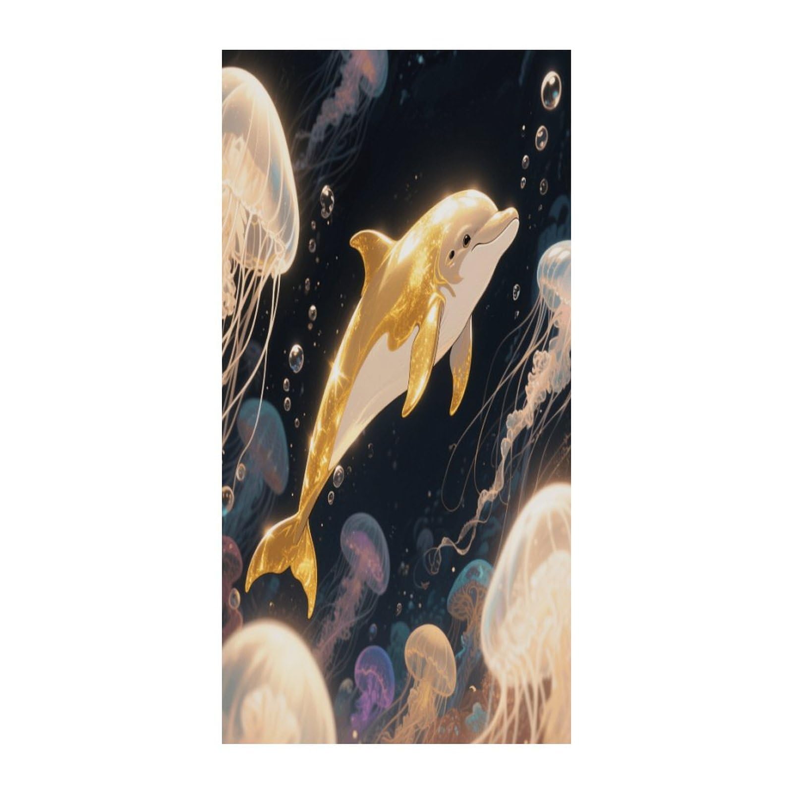 Fekiloot Style Golden Dolphin Door Curtain Room Divider Curtains