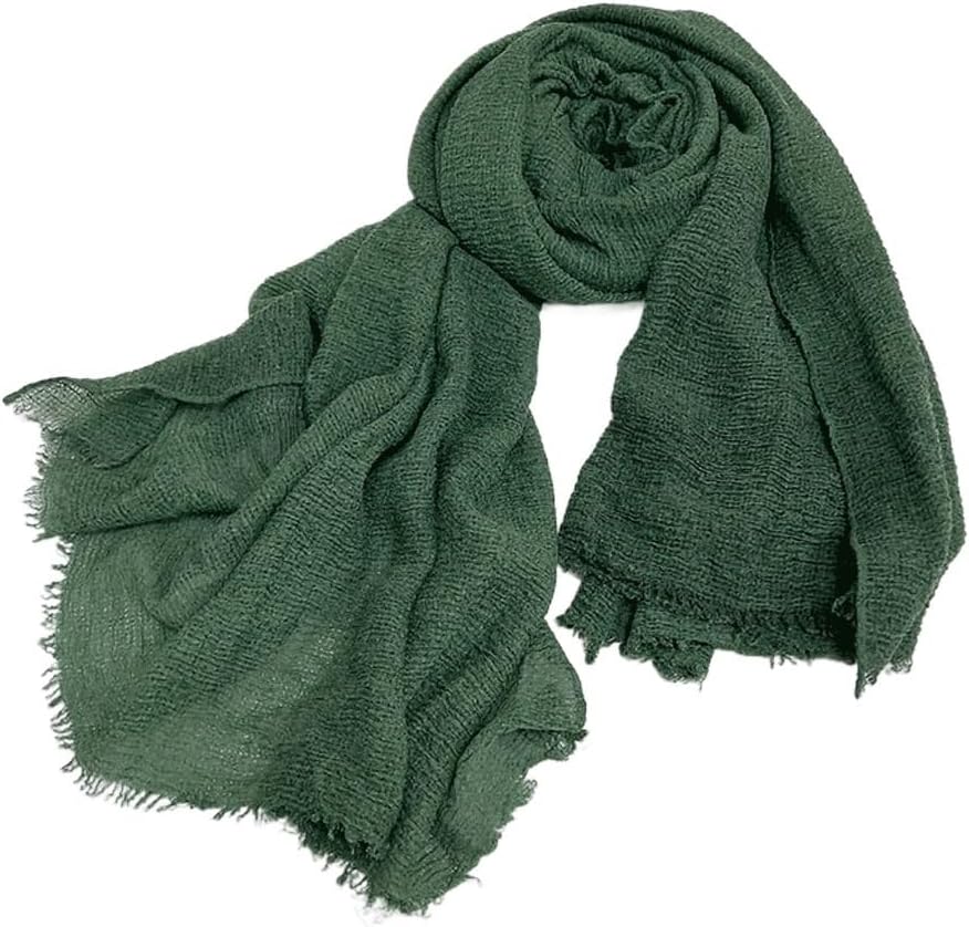 Solid color cotton and linen scarf versatile retro shawl neck protection
