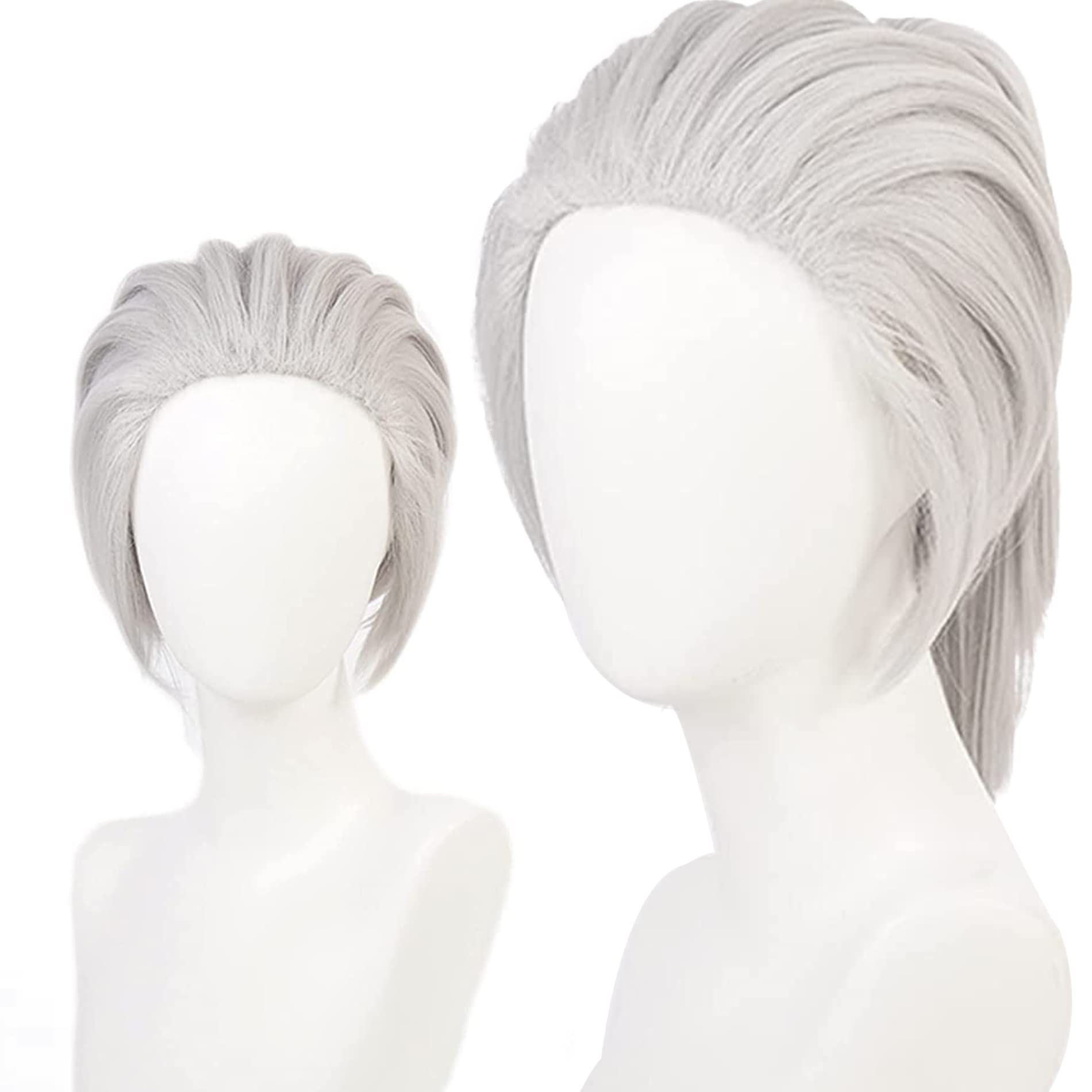 Silver White Tiger Clip Cosplay Wigs for Men Women Halloween Conventions Cos Anime Party Heat Resistant Synthetic Fabric Costume Hairs