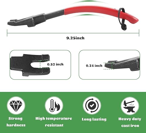 Miniatura 2 de VANKEY Pinza elevadora de parrilla de hierro fundido, accesorios de parrilla para parrilla de carbón Kamado Joe, juego de parrilla Primo de huevo