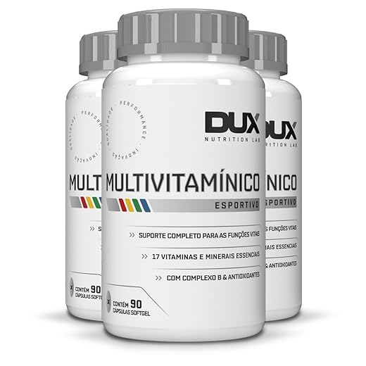 Kit 3 Multivitamínico Dux Esportivo Sem Sabor 90 Cápsulas