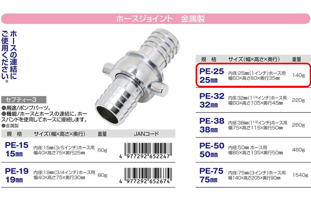 Amazon.co.jp: セフティー3(Safety-3) ホース関連 ホースジョイント