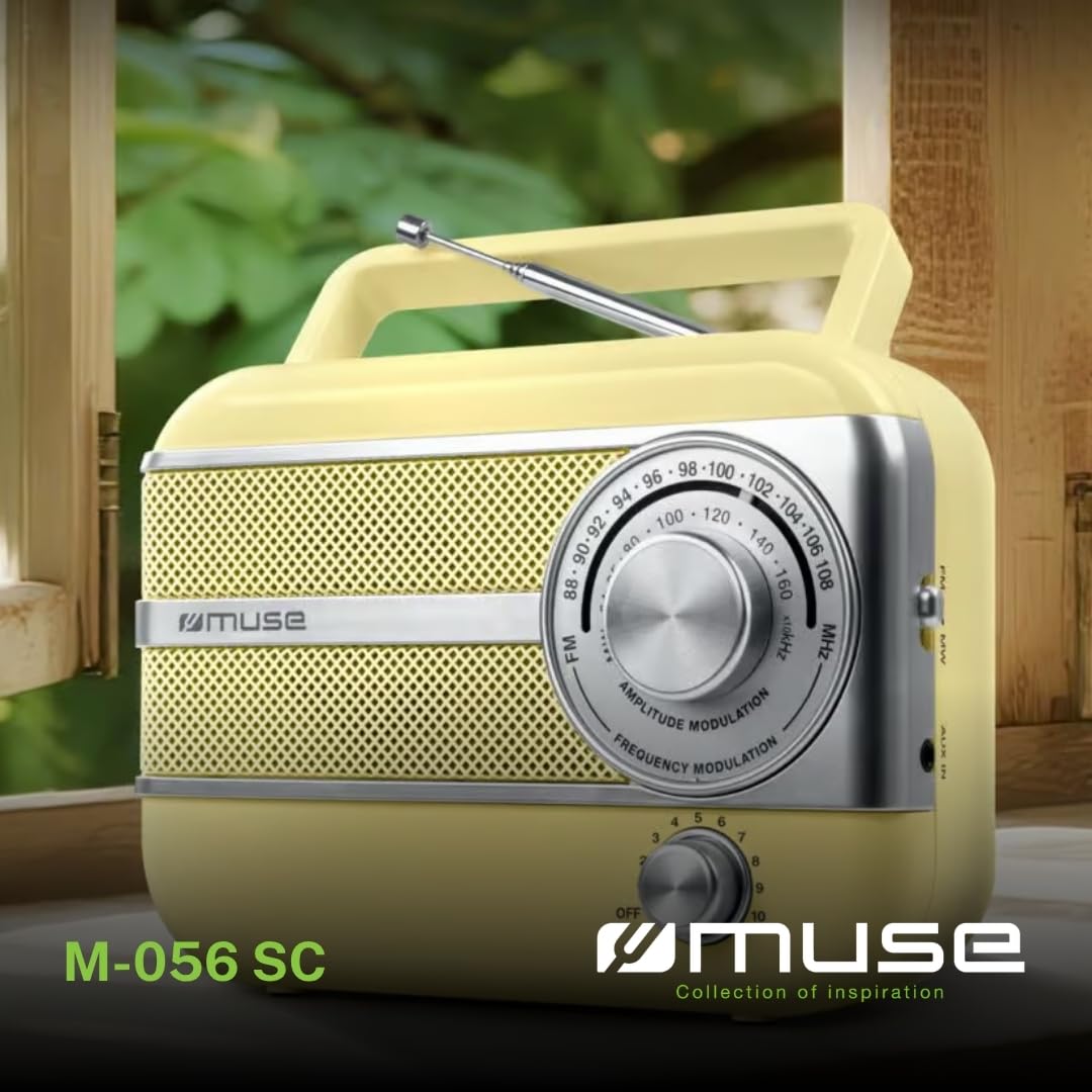 Muse M-056 SC Amarillo - Radio Portátil Vintage