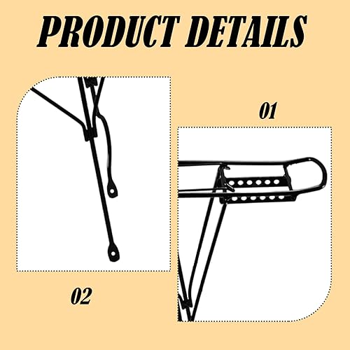 Miniatura 4 de Portabicicletas para niños, acero, accesorios fáciles de instalar, reemplazo directo, portaequipajes resistente, portaequipajes