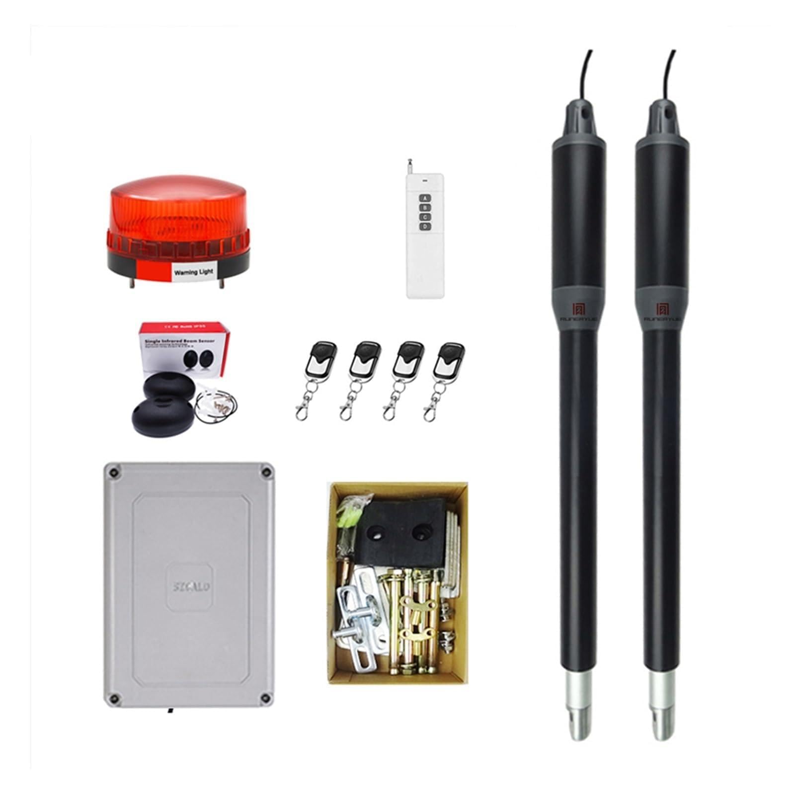 Rsgxlfqzvak Kit F Automatic Door Opener, Controller Electric Linear Actuator 300Kgs Engine Motor System Automatic Swing Gate Opener With Dual Thick Arms Kit(Kit F)