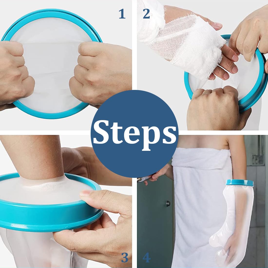 Copertura per braccio adulto per doccia Benda impermeabile e protezione per colata per doccia e bagno Protezione impermeabile per mani rotte