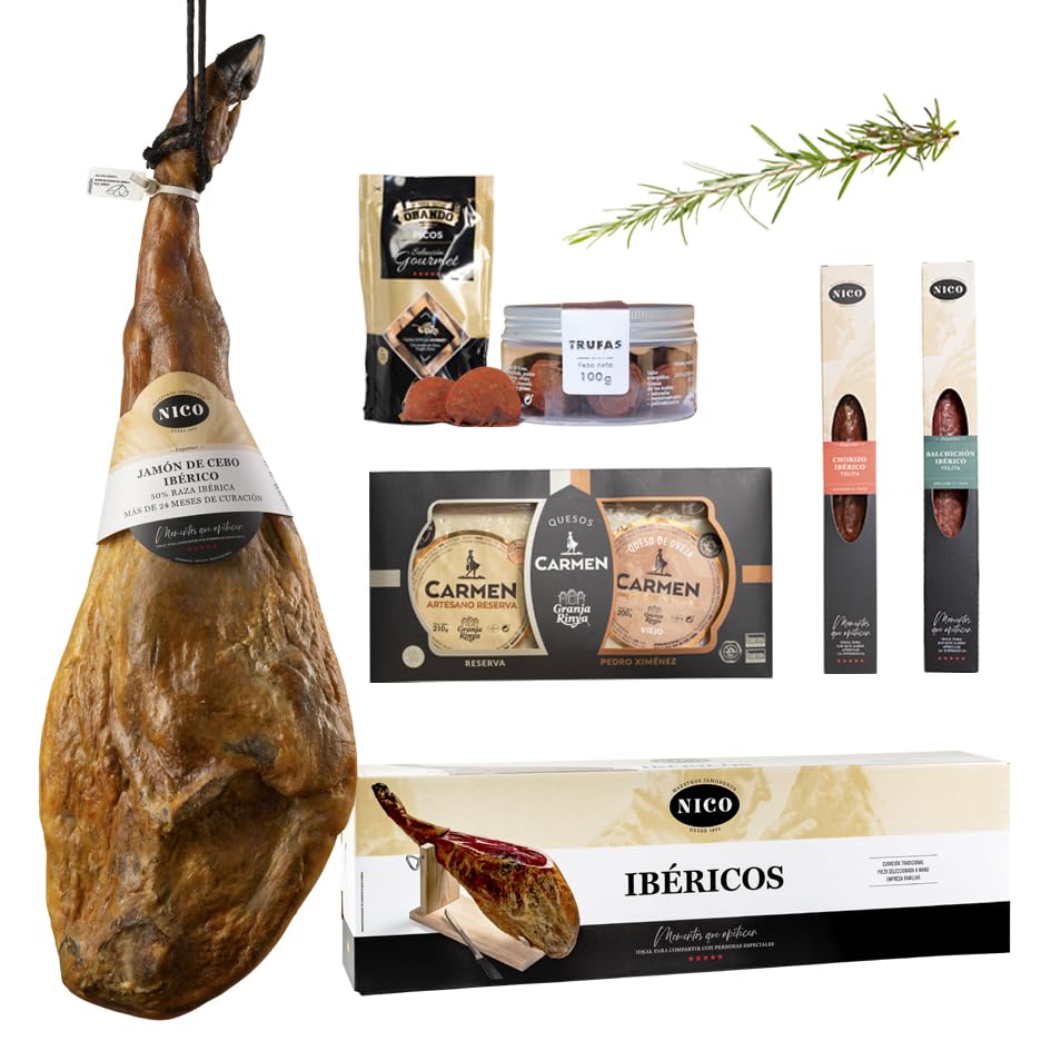 LOTE Especial para Navidad/Regalo - - JAMÓN DE CEBO IBÉRICO 50% RAZA IBÉRICA