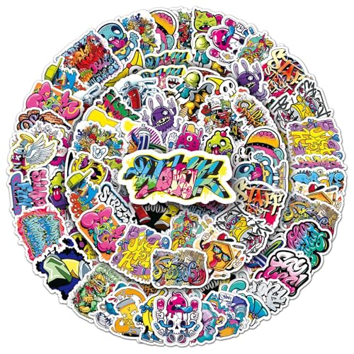 50 Pcs Street Graffiti Stickers - Cool Urban Art Designs Premium PVC Removable & Reusable for Teens Art Lovers & Decoration (Street Graffiti)
